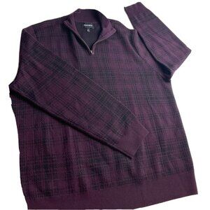 Bonobos Men Sweater 1/4 Quarter Zip 100% Extra Fine Merino Wool XXL 2XL